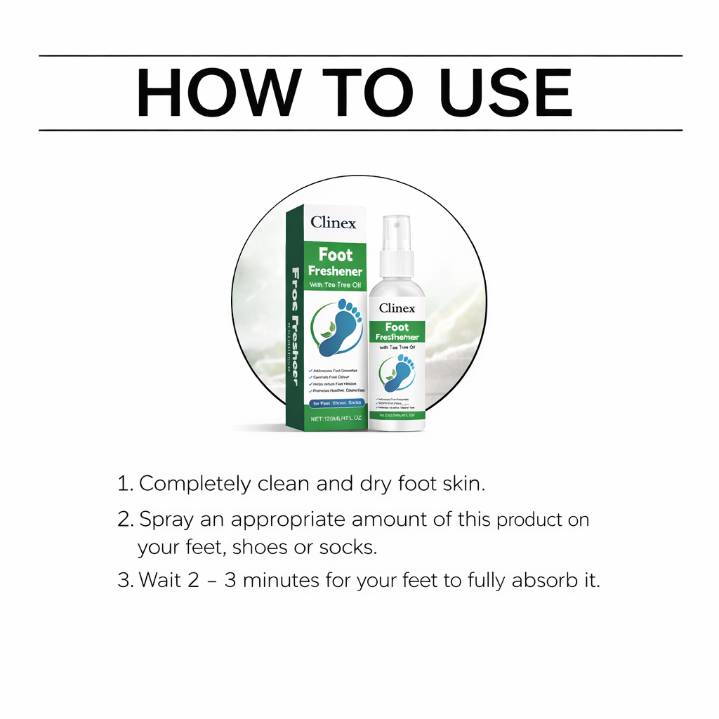 Clinex Foot & Shoe Sanitizer and Freshener Spray with Tea Tree Oil